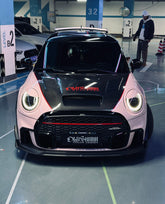 MINI Cooper JCW (John Cooper Works) F56 & Cooper (All Models) LCI 2022 2023 2024 with Aftermarket Parts - AE Style Hood Carbon Fiber from ArmorExtend